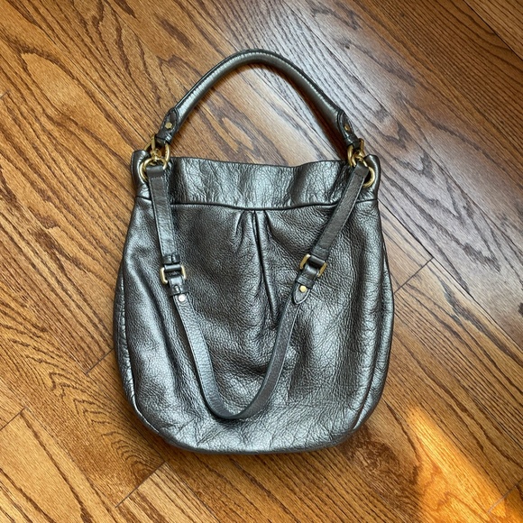Limited Edition Marc by Marc Jacobs Metallic Grey Leather Classic Q Hillier Hobo - Picture 5 of 6